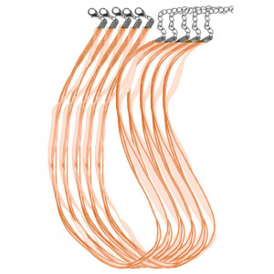 Baza colier organza cu bumbac somon 45-49cm 5/set