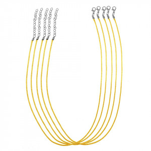 Baza colier snur lucios cerat galben 1mm x 50cm 5/set