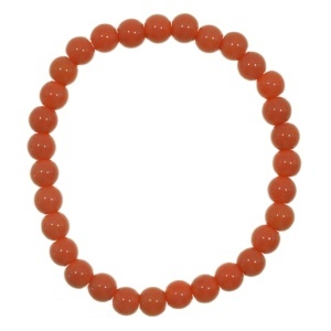 Bratara margele sticla rotunde portocaliu inchis 6mm pe elastic
