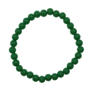 Bratara margele sticla rotunde verde lucios 6mm pe elastic