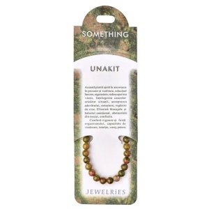 Bratara pietre semipretioase Unakit 6,5mm pe fir elastic