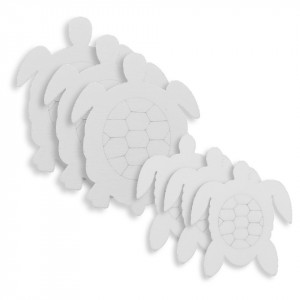 Broasca testoasa lemn alba 5x4,5 si 7x5,5cm 6/set Canea wmd-o020/05_w-1/2