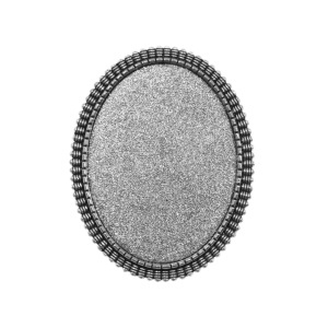 Brosa baza argintiu inchis 37x47mm cabochon oval 30x40mm B21
