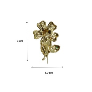 Brosa floare 1,9x3cm auriu/galben - Img 2