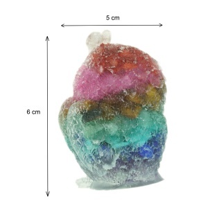 Bufnita rasina si piatra 7 chacre 5x6x4,2cm multicolor - Img 2