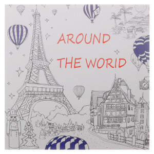 Carte de colorat pentru adulti 12 file, 24 pagini In jurul lumii MX-008 C2382 250682