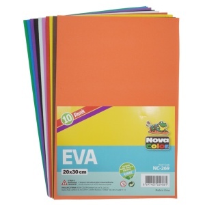 Carton buretat A4 x 2mm 10 culori/set Nova Color NC-269