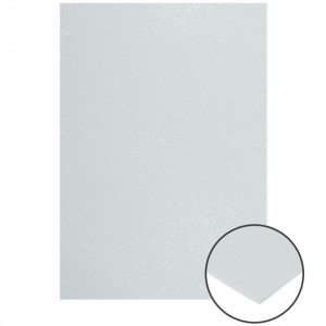 Carton buretat autoadeziv cu sclipici A4 x 2mm Daco HG420W alb