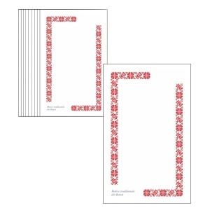 Cartonas martisor model-72 motive traditionale din Banat 9x5,4cm 10/set