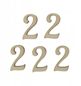 Cifra placaj -2- 2,5cm 5/set - Img 1