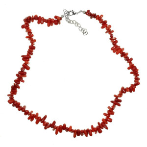 Colier margele semipretioase coral rosu 49cm