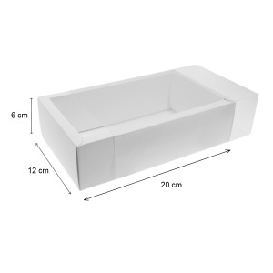Cutie carton alb cu fereastra acetofan 12x20x6cm CUH-RECWIN1810whi - Img 3
