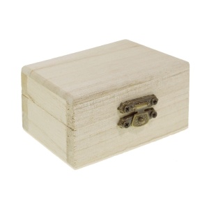 Cutie lemn dreptunghiulara nefinisata cu inchizatoare clapeta 7,5x5,3x4,3cm A278-03