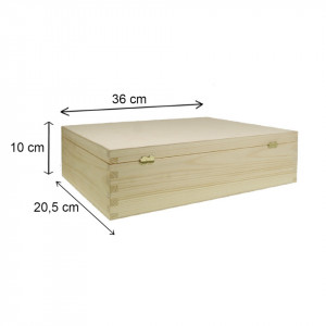 Cutie lemn pentru vin cu 2 compartimente si inchizatoare 36x20,5x10cm SW242 - Img 3