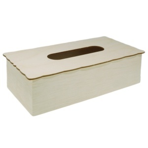 Cutie placaj cu lemn dreptunghiulara capac ondulat pentru servetele 27x13,3x7,8cm CS1