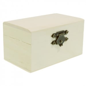 Cutie placaj dreptunghiulara cu capac usor bombat nefinisata inchizatoare clapeta 9x5,5x5cm - Img 1