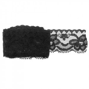 Dantela elastica neagra 3,5cm x 3m