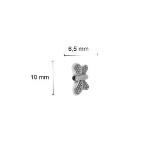 Distantier metalic argintiu inchis fluture 6,5x10mm 20/set - Img 2