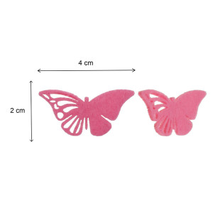 Fluture pasla filigranata roz cyclam 4cm 6/set M15 - Img 2