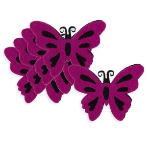 Fluture pasla negru/cyclam 6,5x4,8cm 5/set
