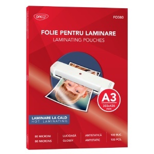 Folie laminare 30,3x42,6cm 80 microni 100/set Daco FO380