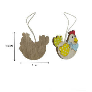 Gaina/cocos lemn multicolor cu agatatoare 8/set Canea 232CAN430_N - Img 2