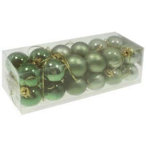 Glob plastic verde deschis lucios/mat/satinat 3cm 24/set DD51205
