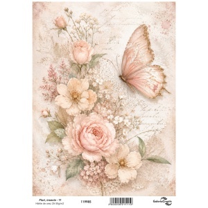 Hartie de orez Flori, insecte - 11 20x27,5cm