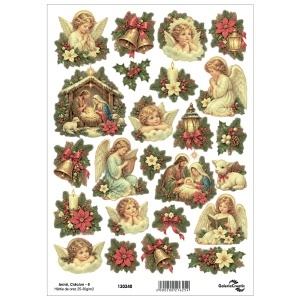 Hartie de orez pigment Iarna, Craciun - 6 20x27,5cm