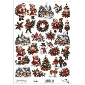 Hartie decoupage Iarna, Craciun - 10 20x27,5cm 90g