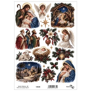 Hartie decoupage Iarna, Craciun - 20 20x27,5cm 90g