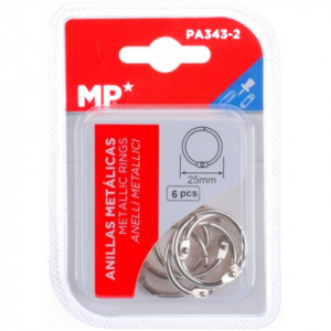 Inel scrapbooking argintiu 2,5cm 6/set MP PA343-2