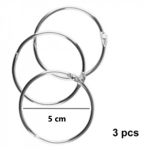 Inel scrapbooking argintiu 5cm 3/set MP PA343-5 - Img 2