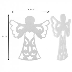 Inger pasla filigranata alb 5,2x4,8cm 5/set - Img 2
