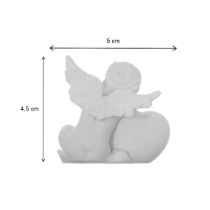 Inger rasina alb cu inima model 1 4,5x3x5cm DD68689 - Img 2