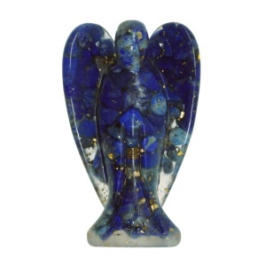 Inger rasina si piatra lapislazuli 4x7x2,2cm albastru/auriu