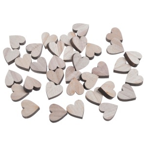 Inima lemn natur 2,5cm 36/set Canea 129CAN1328-2,5
