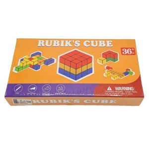 Joc de construit din lemn - Cuburi - culori diverse 14,5x27x5cm 120 piese