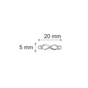 Link metalic argintiu inchis simbol infinit 20x5mm 20/set - Img 2