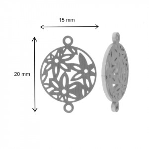 Link metalic inox flori 20x15mm 2/set - Img 2