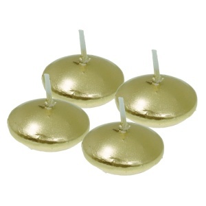 Lumanare plutitoare aurie 1,5-2h 3,6x1,6mm 4/set