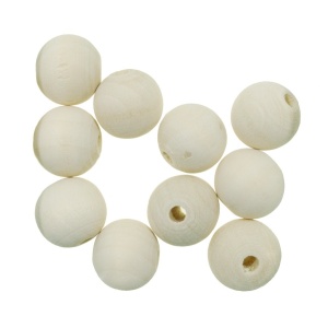 Margele lemn rotunde natur 17x19mm 10/set