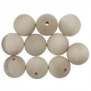 Margele lemn rotunde natur 25mm 10/set BKK25