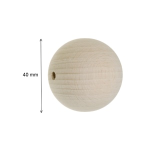 Margele lemn rotunde natur 40mm 2/set BKK40 - Img 2