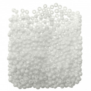 Margele nisip rotunde alb perlat 4mm 60g