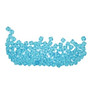 Margele sticla fatetata biconica bleu transparent 4x4mm 7g