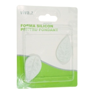 Matrita silicon amprenta frunza 2/set 4,1x2,5cm T010087 gri