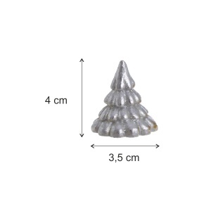 Miniatura brad ceramica alb/auriu/argintiu 4x3,5cm 3/set Canea RD24B-2827 - Img 2