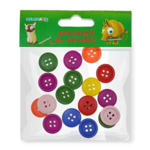 Nasture lemn culori diverse 2cm 18buc/set Colorarte A2225