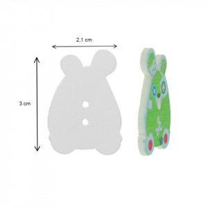 Nasture lemn multicolor soricel 2,1x3,0cm 10/set - Img 2